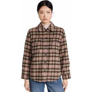 PAIGE Wool Blend Pink & Brown Cameryn Shacket, size S